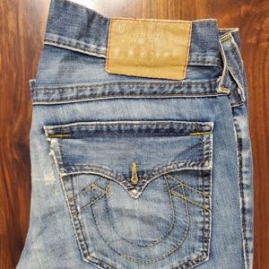 True Religion World Tour Denim Jeans Billy 34x33 Mens Straight Leg